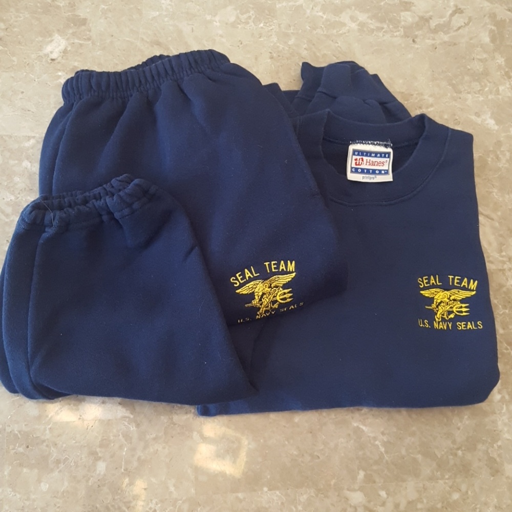 Authentic printed Navy Seal sweat suit.